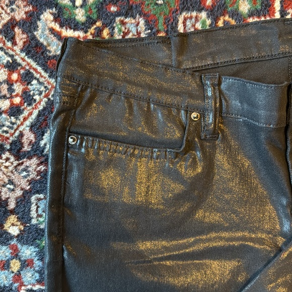 ALLSAINTS Petrel Brodie Black Coated Pants Zipper Hems - Size 32 - Picture 3 of 8